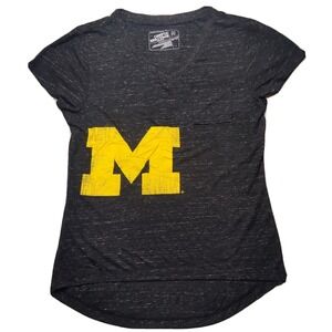 MICHIGAN WOLVERINES Women Medium Charcoal Heather Short Sleeve T-Shirt NEW